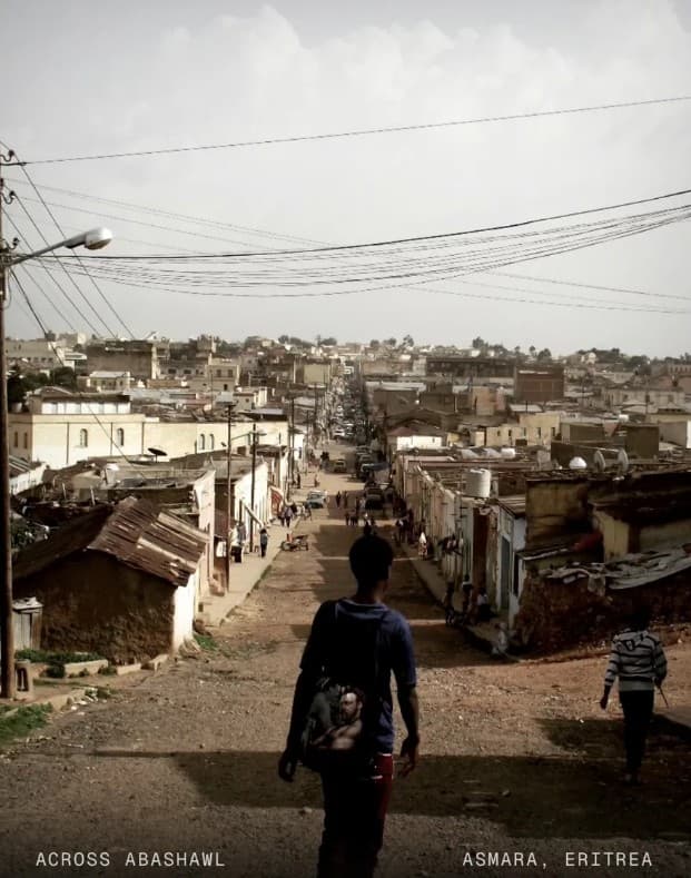 Looking across the rooftops of the Abba Shawl neighborhood in Asmara